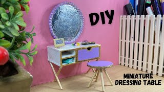 How make Mini Dressing Table Doll House Miniature  Decor ideas Art  Mini Table [upl. by Sunda313]