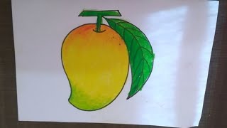 how to draw a mangomango drawing for kids national fruit drawing summer fruit drawing [upl. by Millwater]