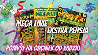 Mega Linie i Ekstra Pensja w akcji💥🥰😍Pomysł od naszej widzki EwaSawczukdziękujemy💞zdrapki scratch [upl. by Ojillek]