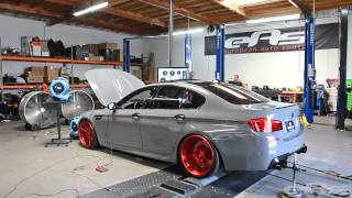 2014 F10 M5  AMS Downpipes JB4 Mesitershaft Exhaust Dyno [upl. by Anitirhc]