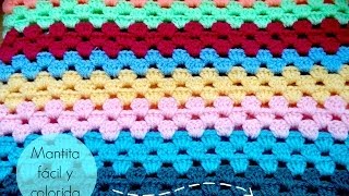 Manta fácil de GANCHILLO  Easy CROCHET blanket TUTORIAL [upl. by Asilat]