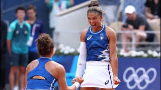 SARA ERRANI E JASMINE PAOLINI MEDAGLIA D’ORO NEL DOPPIO FEMMINILE ALLE OLIMPIADI DI PARIGI [upl. by Notkcorb]