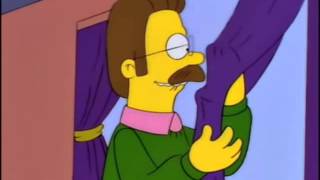 Los Simpson  Ned Flanders Cortinitas moradas [upl. by Birdie446]