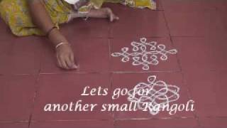 simple and small rangoli patterns using dots [upl. by Nylyaj530]