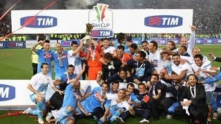 Finale FiorentinaNapoli ad azzurri la 5 Coppa Italia Scontri e spari fuori stadio 10 i feriti [upl. by Delano444]