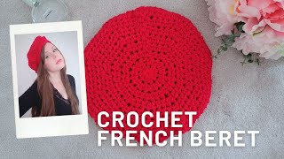 🌸 Crochet French Beret For Beginners 🌸🥿💕 How To Crochet Easy Beret amp Free Written Pattern [upl. by Mechling107]