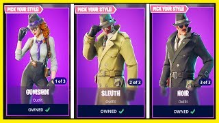 NEW BUYING ALL DETECTIVE SKINS  GUMSHOE SLEUTH amp NOIR GAMEPLAY  Fortnite Battle Royale [upl. by Bourne]