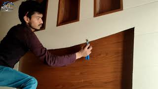 PVC Wall Panel Installation  How to install PVC panel Designing wall  pvc wall panel price india [upl. by Conlin86]