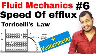 Fluid 06  Applicaion of Bernoullis Principle Venturimeter amp Speed of efflux Torricellis Theorem [upl. by Avin]