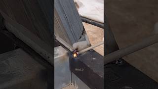 Stick welding in 2F position square tube 👨‍🔧👨‍🔧 welding welder stickwelding [upl. by Purington]