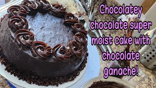 Super Moist Chocolate cake wchocolatey ganache recipe😋chocolatecake moistcake chocolatecakelover [upl. by Nace]