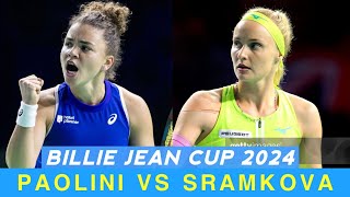 Jasmine Paolini Vs Rebecca Sramkova • BJK Cup Tennis 2024 Final First Set Extended Highlights [upl. by Chow]