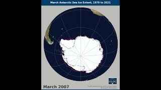 March Antarctic Sea Extent 1979 to 2021 [upl. by Mori]