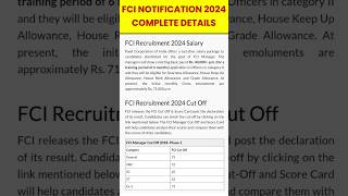 FCI Notification 2024 Full Details 🔥 fcinotification fci shorts viralshorts [upl. by Enaenaj]