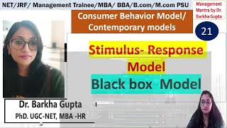 Stimulus Response Model  Black box Model NTA UGC NET BBA MBA MCom By Dr Barkha [upl. by Hgielak]