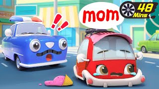 Baby Cars Looking for Mommy  Police Car  Safety Tips  Kids Songs  BabyBus  Cars World [upl. by Bathulda]