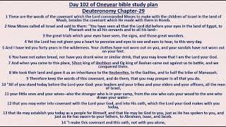 Oneyear Bible Reading Plan Day 102 Deuteronomy29amp30 Psalms102 Acts10  God is in Control [upl. by Ubana40]