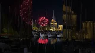 Firework display at La Rochelle France on Bastille day 2022  live streaming event [upl. by Ahsenal429]