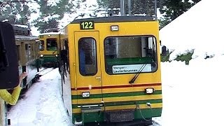 Swiss Trains vol 7  Wengernalp Bahn in the Snowwmv [upl. by Attenwad]