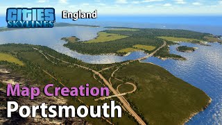 Lets make a map Portsmouth England  Tangram Heightmapper  Cities Skylines [upl. by Yssis]