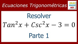 ECUACIONES TRIGONOMÉTRICAS  Ejercicio 3 Parte 1 de 2 [upl. by Eicrad]