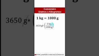 Convertir de gramos a kilogramos g a kg  parte 2 [upl. by Keverne]