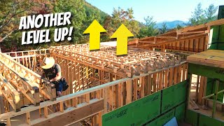 Construction of a MEGA sized Modern Home PT 48  Framing Another Floor [upl. by Gilliette]