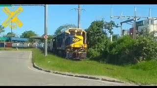 c367SF30C MRS logística chegando com trem de container no ramal tecon em PCZManobra cobra cega [upl. by Nalced]