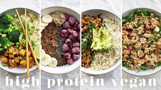 HIGH PROTEIN VEGAN MEALS  5 Recipes  173g Protein [upl. by Retepnhoj]