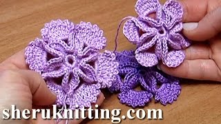 Crochet 3D Center Flowers [upl. by Elem]