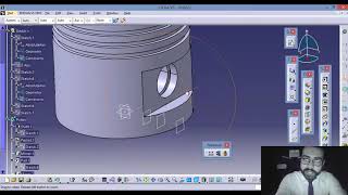 TUTORIAL Aprende a diseñar un pistón usando CATIA V5 módulo de PART DESIGN [upl. by Enelak]