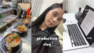 productive vlog  waking up at 4 am study mid term exams with friends intern etc 🙉 [upl. by Ziguard]