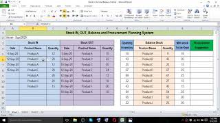 Stock In Out and Balance Tracker in Excel  Auto suggest inventory order quantity [upl. by Ros]