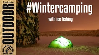 Winter camping 2 days in the Boreal forest in 15 C with kid and ice fishing  HD amp Subs [upl. by Ehttam]