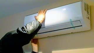 AIR CONDITIONER DETAIL INSTALL SPLIT DUCTLESS AC HEATING INVERTERMINI PUMP SYSTEM SETUPDIY HOW TO [upl. by Stockton]