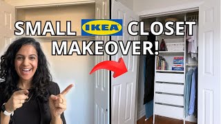 The EASIEST Small Closet Organization  Inexpensive IKEA AURDAL CLOSET [upl. by Ellevehc]