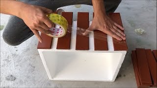 Excellent potsmaking techniques  Creative cement ideas with wall tiles  Beautiful and Easy [upl. by Sualokin]