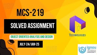 MCS219 IGNOU Solved Assignment July24Jan2025  MCANEW  Dalaltechnologies  WaveArt [upl. by Sivlek]