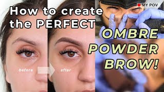 HOW I TATTOO EYEBROWS ombreshading technique [upl. by Ylim]