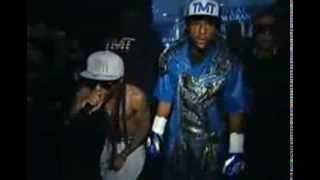 Floyd Mayweather entrando en el ring con Justin Bieber 2013 [upl. by Kopaz933]