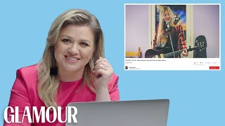 Kelly Clarkson Watches Fan Covers on YouTube  Glamour [upl. by Nash]