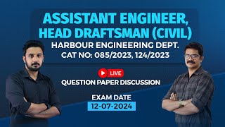 QP DISCUSSION  ASSISTANT ENGINEER  HEAD DRAFTSMAN CIVIL  HARBOUR DEPT [upl. by Ardnauq]