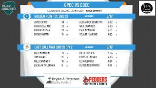 Golden Point CC 2nd XI v East Ballarat 2nd XI Div 2 [upl. by Aihsram]