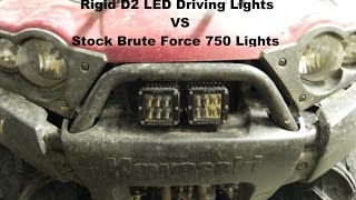 Rigid D2 LED vs Brute Force 750 stock headlights [upl. by Einaffets]