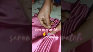 Saree from scratch 🤞✂️🌺 ytshorts makeup saree indian [upl. by Bergren]