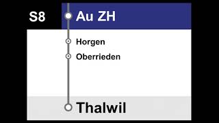 ZVV Ansagen  S8 Pfäffikon SZThalwil SBB Infoansage in Thalwil [upl. by Annohsal]