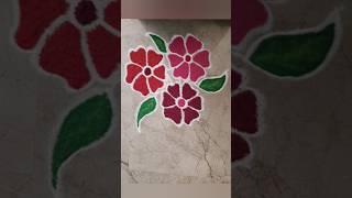 Free hand flowers rangoli design  Colourful rangoli flowerrangoli rangoli [upl. by Jallier544]