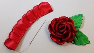 How to Make Ribbon Flowers  Ribbon Flower Crafts Ideas  Making Ribbon Flowers With a Needle [upl. by Johppah22]