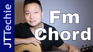 How to Play Fm Chord on Acoustic Guitar  F Minor Chord [upl. by Surovy]