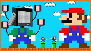 What If MARIO Cant Stop Growing in New Super Mario Bros Wii [upl. by Muns]